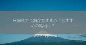 米国株で長期保有するのにおすすめの銘柄は？